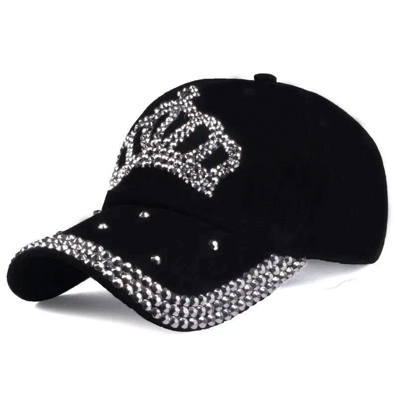 KIMLUD, [YARBUU]Baseball Caps 2022 New Fashion Style Men And Women&#39;s Sun Hat Rhinestone Hat Denim And Cotton Snapback Cap Free Shipping, black / China / Adjustable|>8Y, KIMLUD APPAREL - Womens Clothes