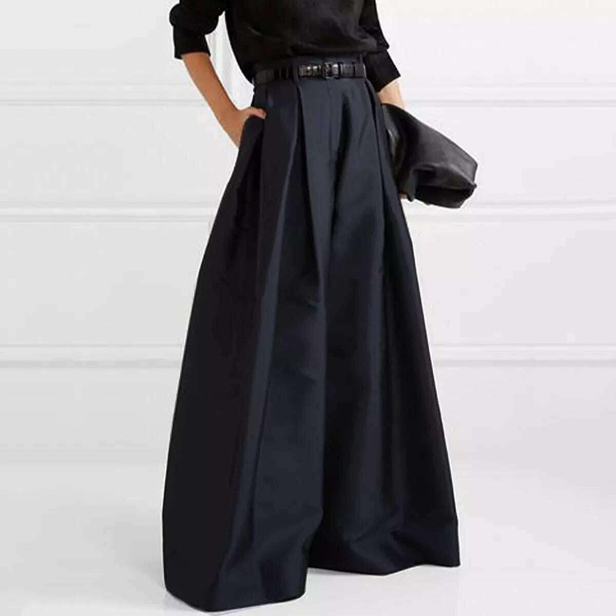 Yeezzi 2022 Spring and Summer Female Fashion Stylish Urban Casual Loose High Waisted Solid Color Wide Leg Pants for Women - KIMLUD