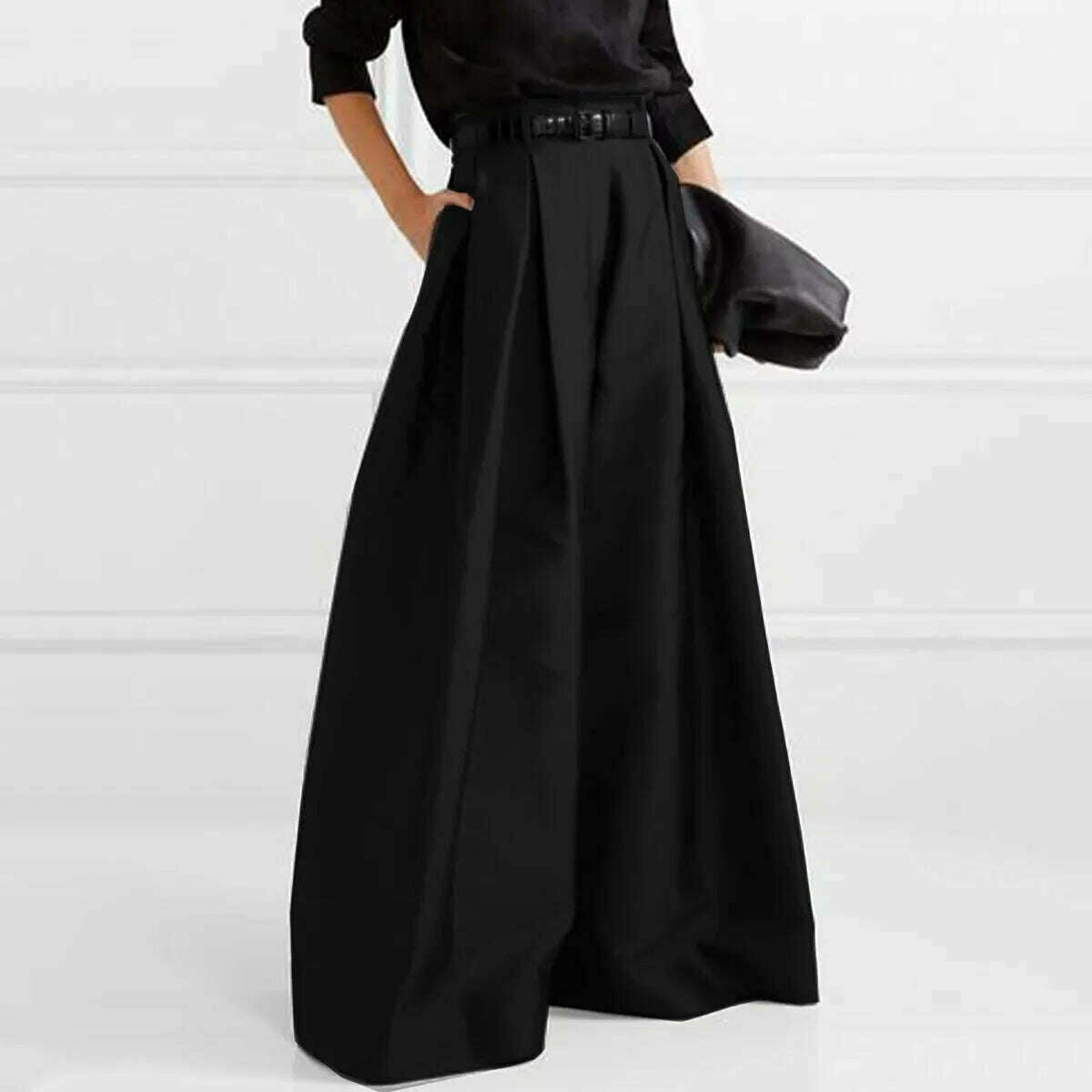 Yeezzi 2022 Spring and Summer Female Fashion Stylish Urban Casual Loose High Waisted Solid Color Wide Leg Pants for Women - KIMLUD