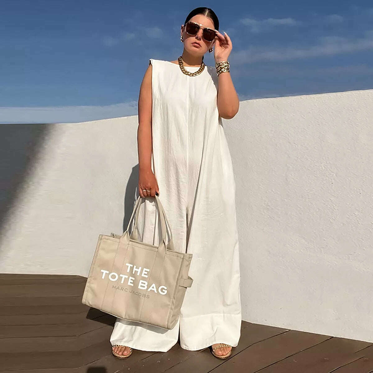 Yeezzi Solid Color Sleeveless Wide Leg Fitness Summer Fashion Female Loose White Black Casual Cool Jumpsuits for Women 2022 - KIMLUD