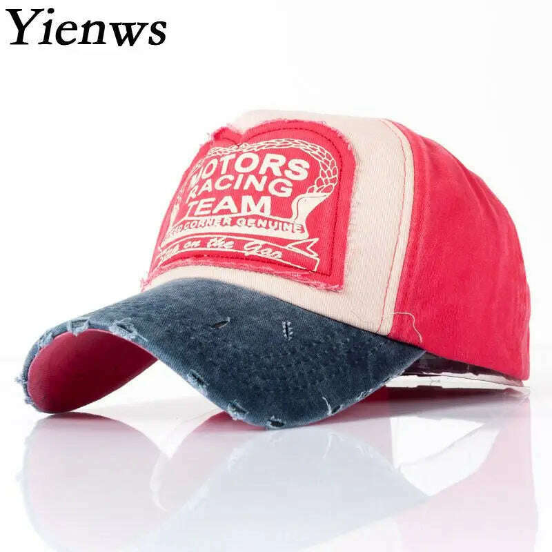 KIMLUD, Yienws Bone Chapeau Cowboy Vintage Trucker Hat for Men Summer Dad Hats Old Worn Full Hat Cap Baseball Casquette Unisex YIC434, KIMLUD Womens Clothes