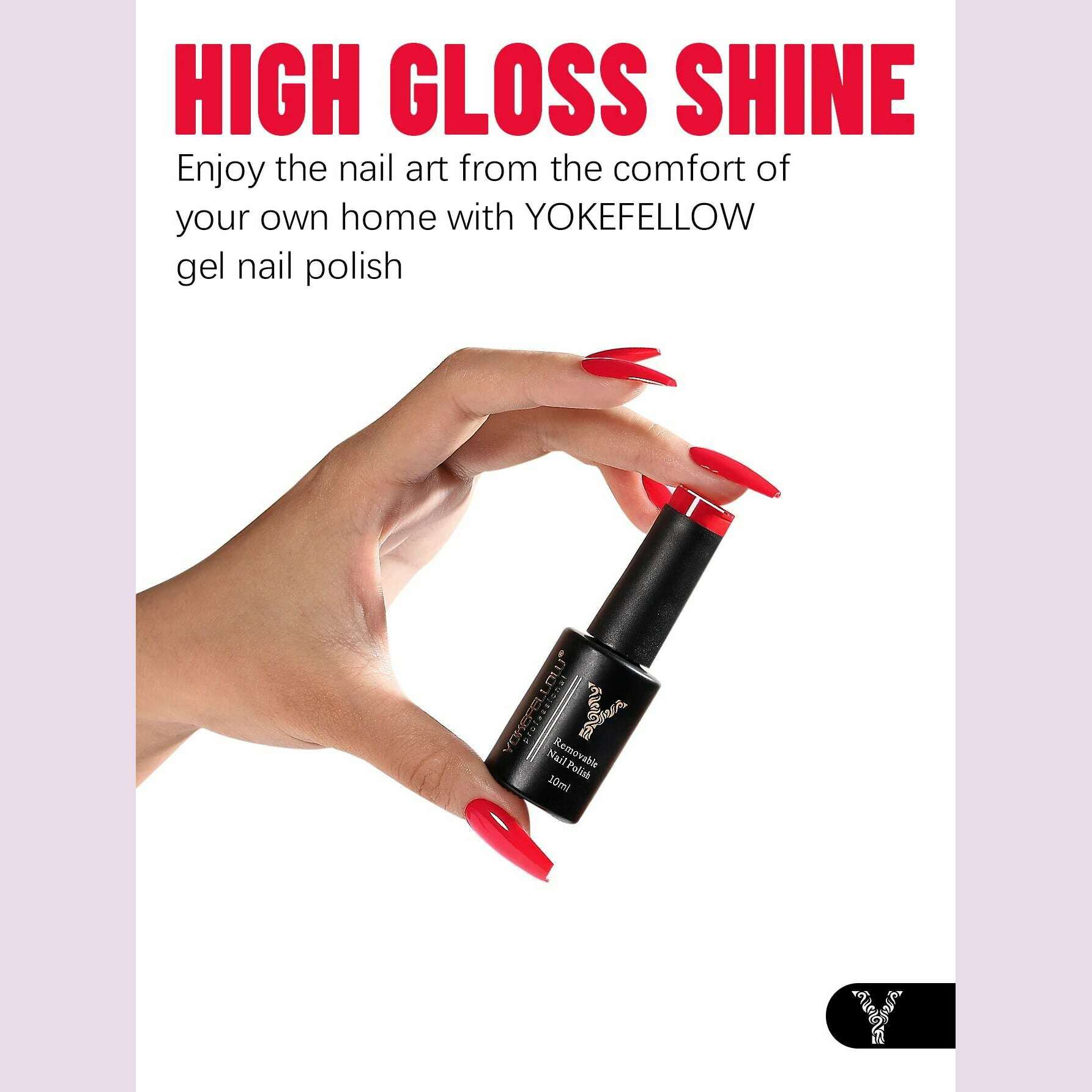 YOKEFELLOW 10ml Dark Red Series Gel Nail Polish Spring Summer Semi Permanent Low Odor Long-Wear Gel Varnish For Manicure AB003 - KIMLUD