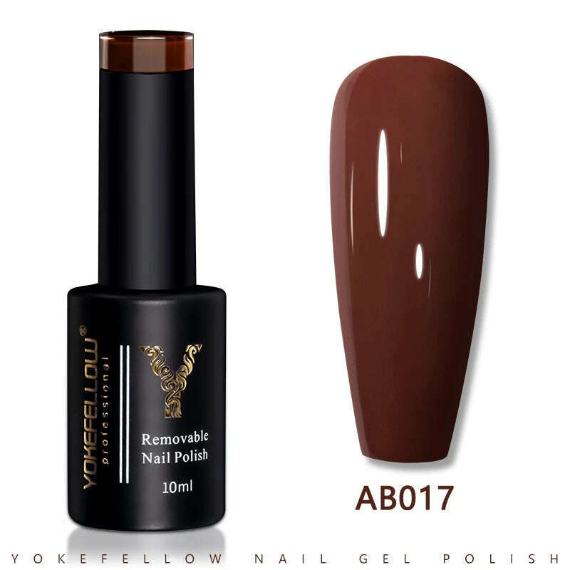 YOKEFELLOW 10ml Dark Red Series Gel Nail Polish Spring Summer Semi Permanent Low Odor Long-Wear Gel Varnish For Manicure AB003 - KIMLUD