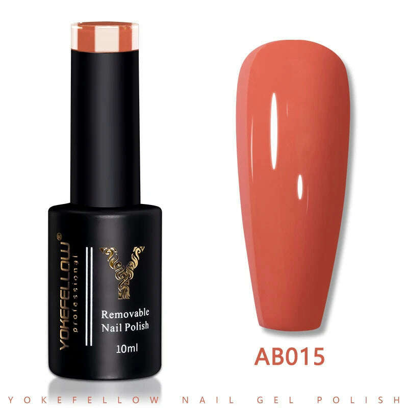 YOKEFELLOW 10ml Dark Red Series Gel Nail Polish Spring Summer Semi Permanent Low Odor Long-Wear Gel Varnish For Manicure AB003 - KIMLUD