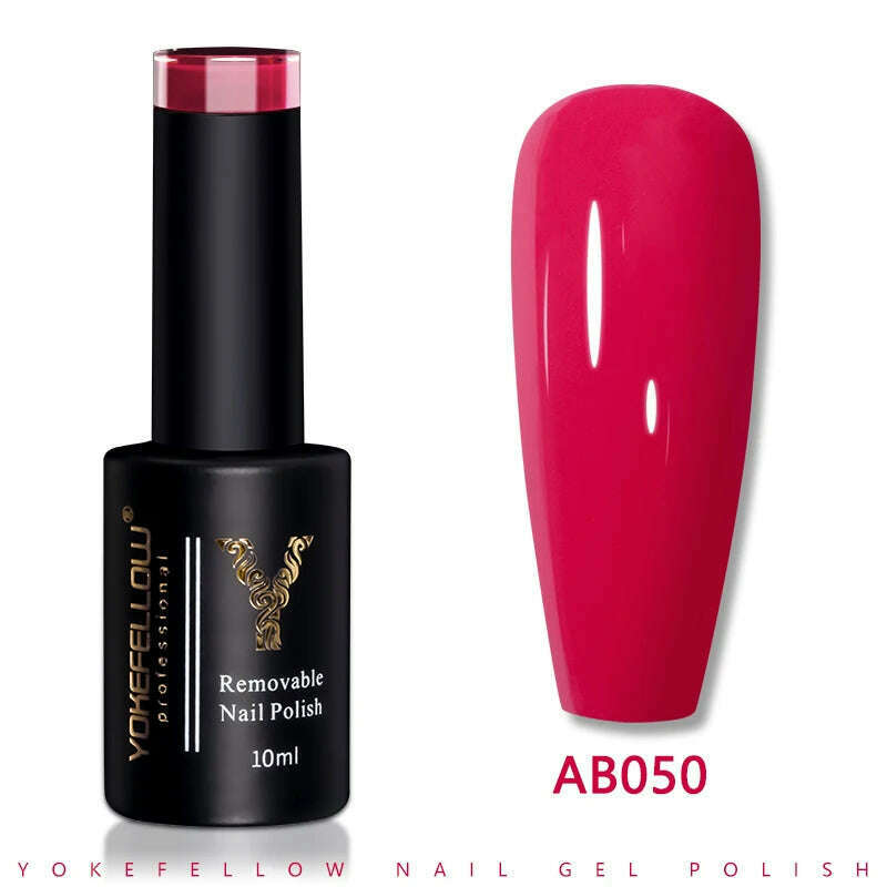 YOKEFELLOW 10ml Dark Red Series Gel Nail Polish Spring Summer Semi Permanent Low Odor Long-Wear Gel Varnish For Manicure AB003 - KIMLUD