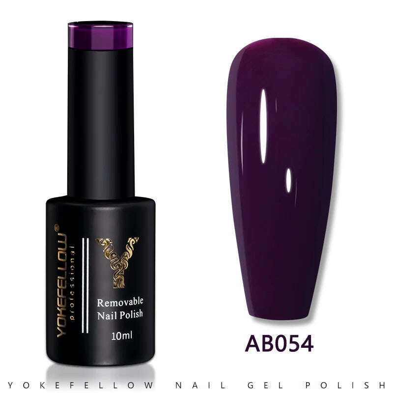 YOKEFELLOW 10ml Dark Red Series Gel Nail Polish Spring Summer Semi Permanent Low Odor Long-Wear Gel Varnish For Manicure AB003 - KIMLUD