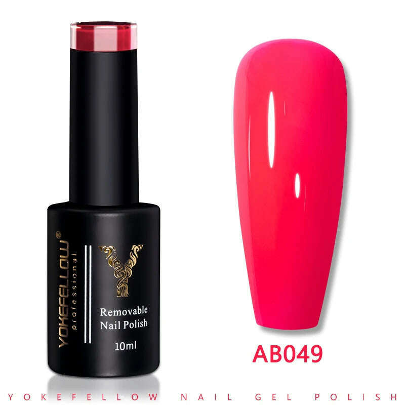 YOKEFELLOW 10ml Dark Red Series Gel Nail Polish Spring Summer Semi Permanent Low Odor Long-Wear Gel Varnish For Manicure AB003 - KIMLUD