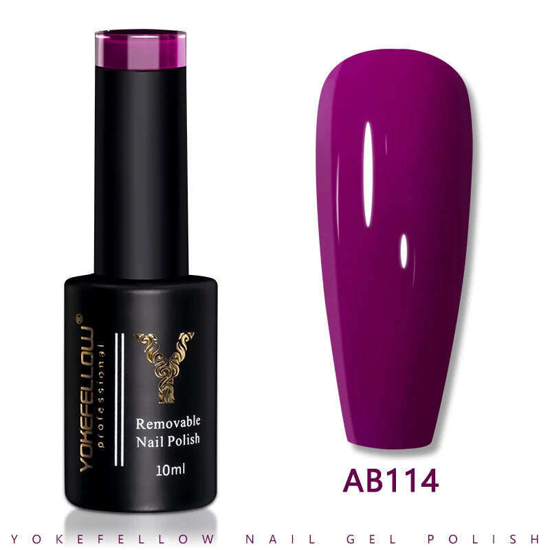 YOKEFELLOW 10ml Dark Red Series Gel Nail Polish Spring Summer Semi Permanent Low Odor Long-Wear Gel Varnish For Manicure AB003 - KIMLUD