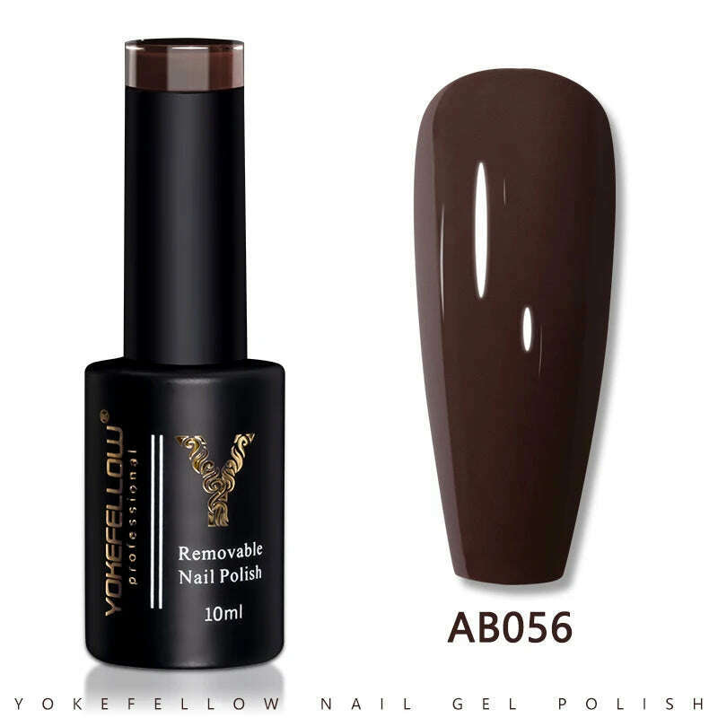 YOKEFELLOW 10ml Dark Red Series Gel Nail Polish Spring Summer Semi Permanent Low Odor Long-Wear Gel Varnish For Manicure AB003 - KIMLUD