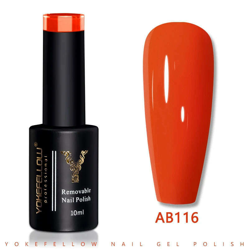 YOKEFELLOW 10ml Dark Red Series Gel Nail Polish Spring Summer Semi Permanent Low Odor Long-Wear Gel Varnish For Manicure AB003 - KIMLUD