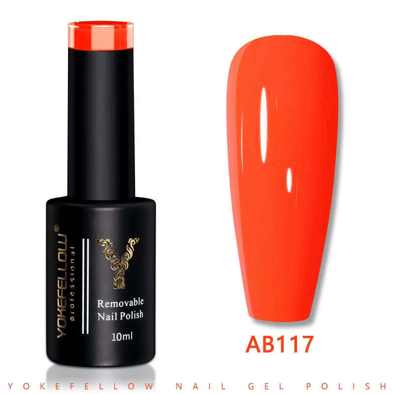 YOKEFELLOW 10ml Dark Red Series Gel Nail Polish Spring Summer Semi Permanent Low Odor Long-Wear Gel Varnish For Manicure AB003 - KIMLUD