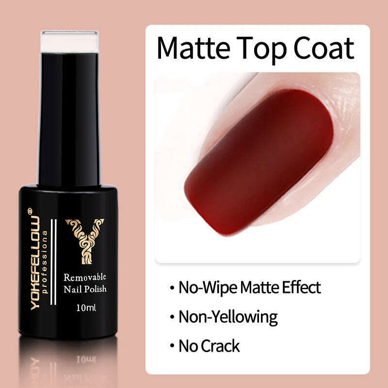YOKEFELLOW 10ml Dark Red Series Gel Nail Polish Spring Summer Semi Permanent Low Odor Long-Wear Gel Varnish For Manicure AB003 - KIMLUD