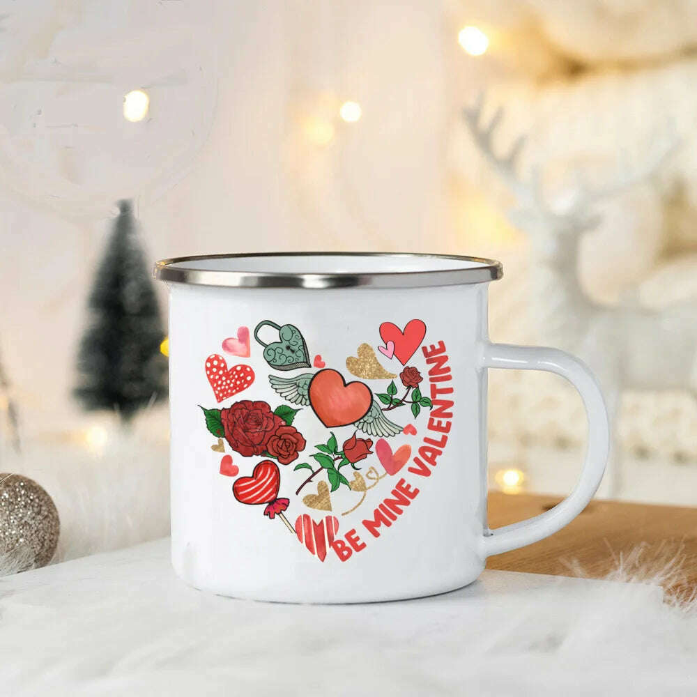 You Are So Loved Print Coffee Mug Valentine Enamel Mugs Valentine's Party Wine Juice Cups Valentine Cup Present for Her/ Family, UXH369479-A015WH-8 / 360ml, KIMLUD Women's Clothes