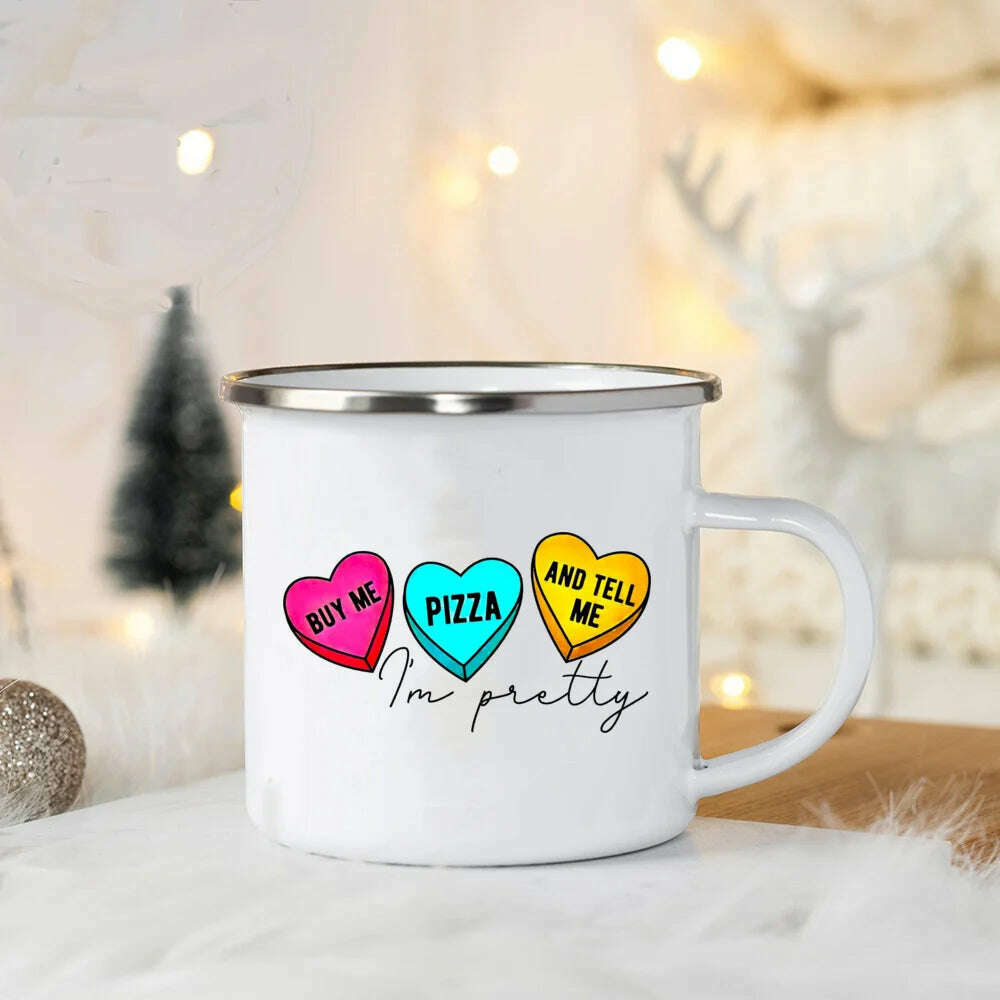 You Are So Loved Print Coffee Mug Valentine Enamel Mugs Valentine's Party Wine Juice Cups Valentine Cup Present for Her/ Family, UXH369476-A015WH-8 / 360ml, KIMLUD Women's Clothes