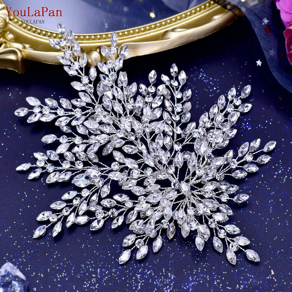 KIMLUD, YouLaPan Bling Rhinestone Headband  Wedding Bridesmaid Headwear Women Fashion Hair Accessories Handmade Bride Tiara HP438, HP438-S, KIMLUD APPAREL - Womens Clothes