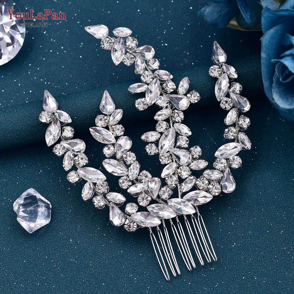 KIMLUD, YouLaPan Bling Rhinestone Headband  Wedding Bridesmaid Headwear Women Fashion Hair Accessories Handmade Bride Tiara HP438, HP489, KIMLUD APPAREL - Womens Clothes