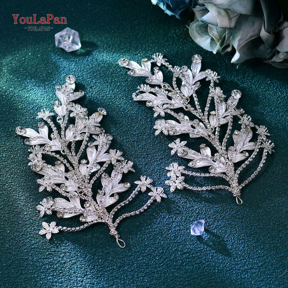 KIMLUD, YouLaPan Bling Rhinestone Headband  Wedding Bridesmaid Headwear Women Fashion Hair Accessories Handmade Bride Tiara HP438, HP662-set, KIMLUD APPAREL - Womens Clothes