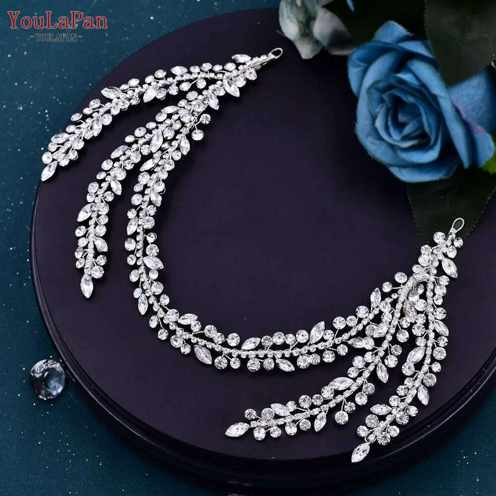 KIMLUD, YouLaPan Bling Rhinestone Headband  Wedding Bridesmaid Headwear Women Fashion Hair Accessories Handmade Bride Tiara HP438, HP496, KIMLUD APPAREL - Womens Clothes