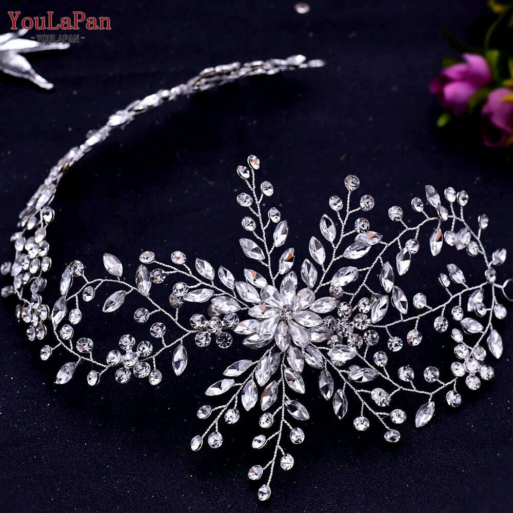 YouLaPan HP242 Wedding Headwear Headdresses for Girlfriend Fascinators Headband Bridal Hair Accessories Fashion Woman Tiara - KIMLUD