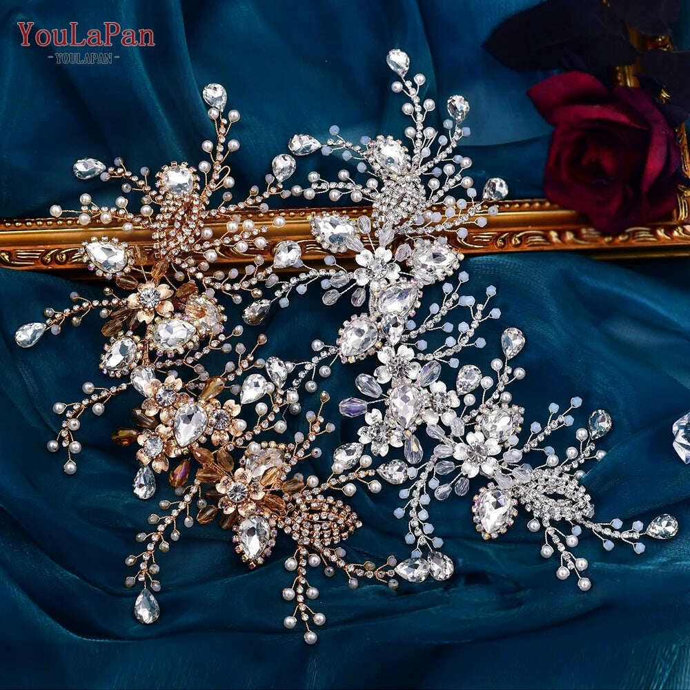 KIMLUD, YouLaPan HP434 Bridal Headband Rhinestone Women Headwear Bride Crowns Tiaras Wedding Hair Accessories Pageant Party Headdress, KIMLUD Womens Clothes
