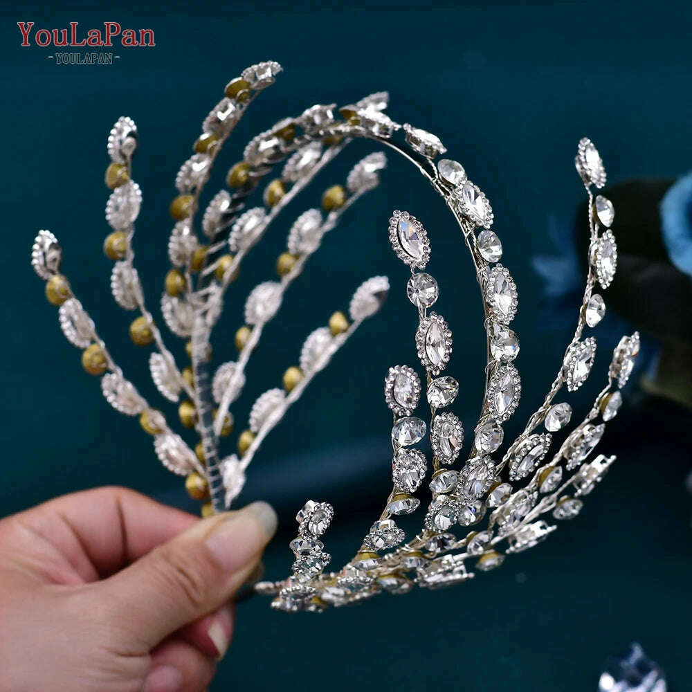 KIMLUD, YouLaPan Luxury Rhinestone Bride Headband Woman Headpiece Wedding Hair Accessories Pageant Headdresse Wedding Tiara HP425, HP533 / CHINA, KIMLUD APPAREL - Womens Clothes