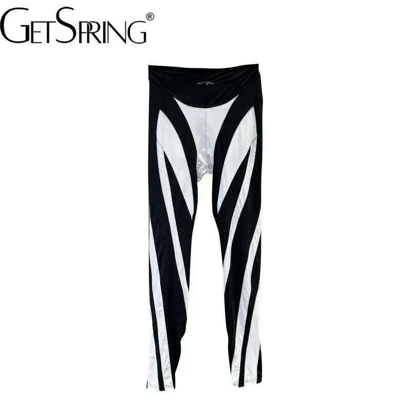 KIMLUD, Yuerwang Women leggings Pant Capris 2023 Color Matching Elastic Waist Slim Thin Long All Match Fashionable Bottoming Pants New, KIMLUD Womens Clothes