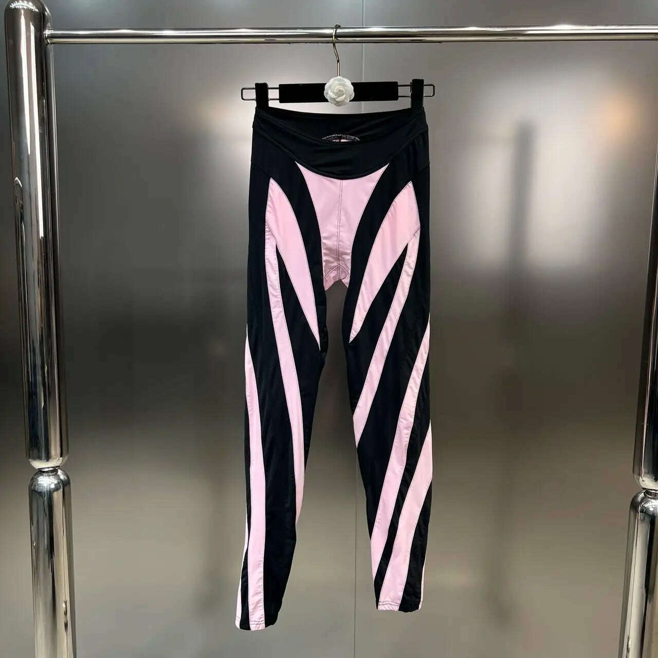 KIMLUD, Yuerwang Women leggings Pant Capris 2023 Color Matching Elastic Waist Slim Thin Long All Match Fashionable Bottoming Pants New, pink / L, KIMLUD APPAREL - Womens Clothes