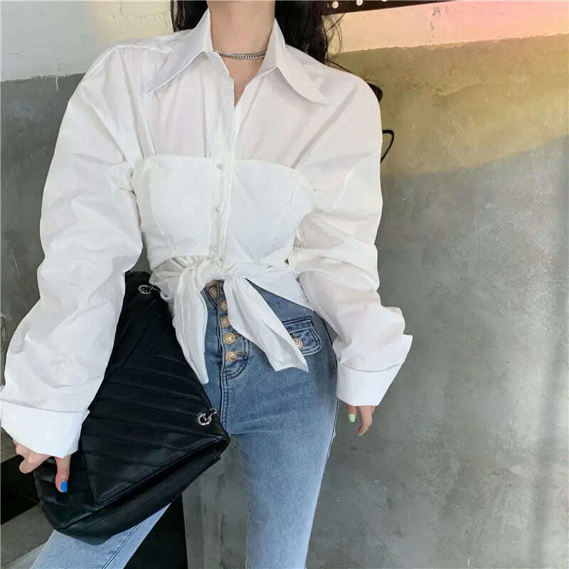 KIMLUD, Zadily 2024 Spring Office Lady Long Sleeve Women Blue Shirt Korea Style Button Up Ladies Blouse Work Female Clothing Tops, KIMLUD Womens Clothes
