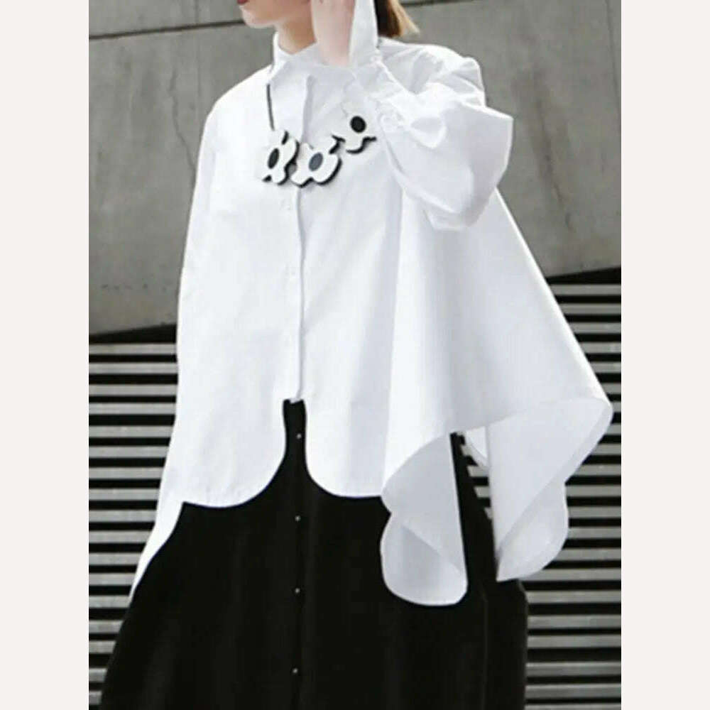 ZANZEA Women Asymmetrical Blouse Autumn Spring Fashion Shirt Long Sleeve Blusas Female Casual Work Holiday Tops Buttons Chemise - KIMLUD