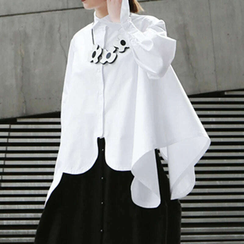ZANZEA Women Asymmetrical Blouse Autumn Spring Fashion Shirt Long Sleeve Blusas Female Casual Work Holiday Tops Buttons Chemise - KIMLUD