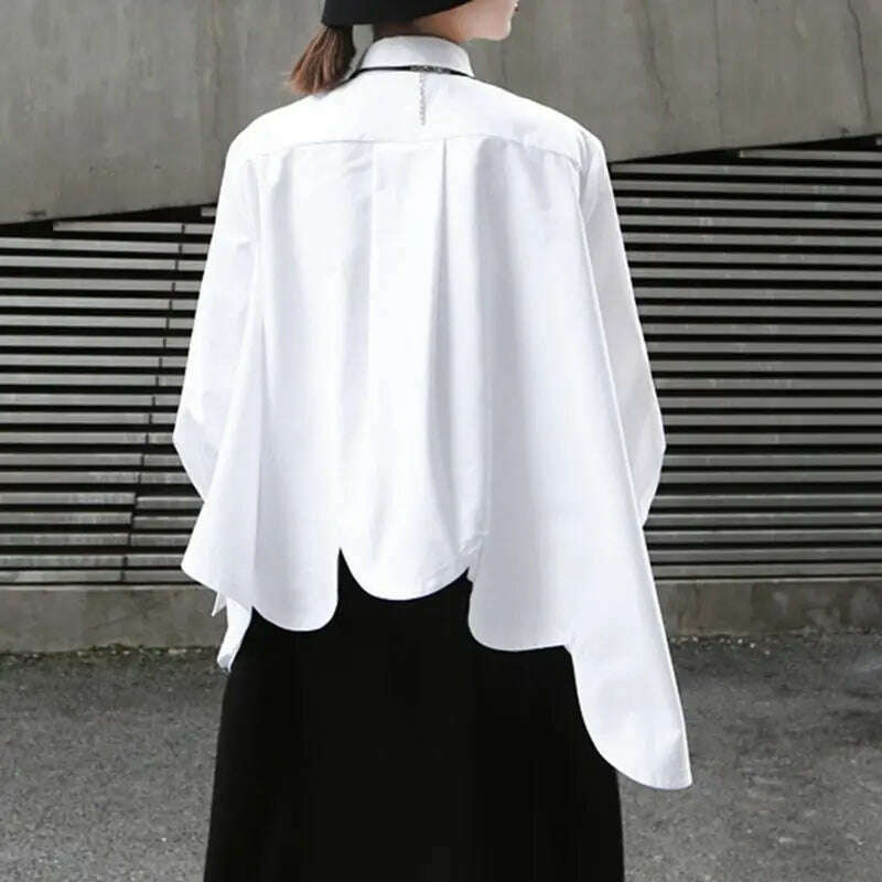 ZANZEA Women Asymmetrical Blouse Autumn Spring Fashion Shirt Long Sleeve Blusas Female Casual Work Holiday Tops Buttons Chemise - KIMLUD