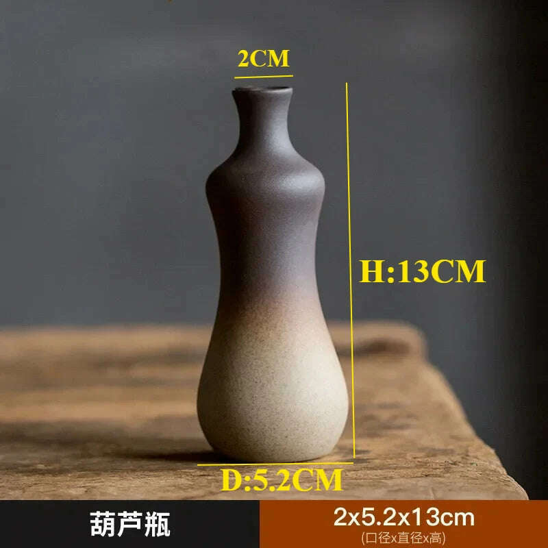 KIMLUD, Zen Rough Pottery Tea Pet Ornaments Ceramic Vase Tea Table Decor Living Room Desktop Decoration Retro Tea Ceremony Accessories, C, KIMLUD APPAREL - Womens Clothes