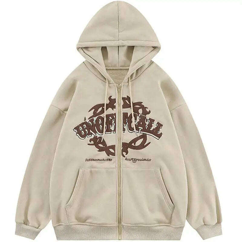 KIMLUD, Zip Up Hoodie Women Men 2023 Y2k Kawaii Harajuku Clothes Full Gothic Web Sweatshirt Hip Hop Grunge Oversized Jacket Coat Tops, KIMLUD Womens Clothes