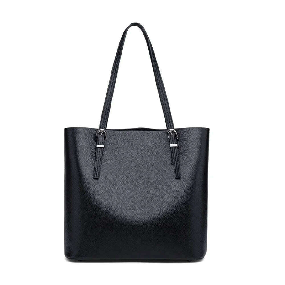 KIMLUD, ZOOLER Exclusively Full Skin Genuine Leather Women Shoulder Bags Soft Handbag Ladies Bag Large Capacity Tote Winter Cow#sc1006, black, KIMLUD Women's Clothes