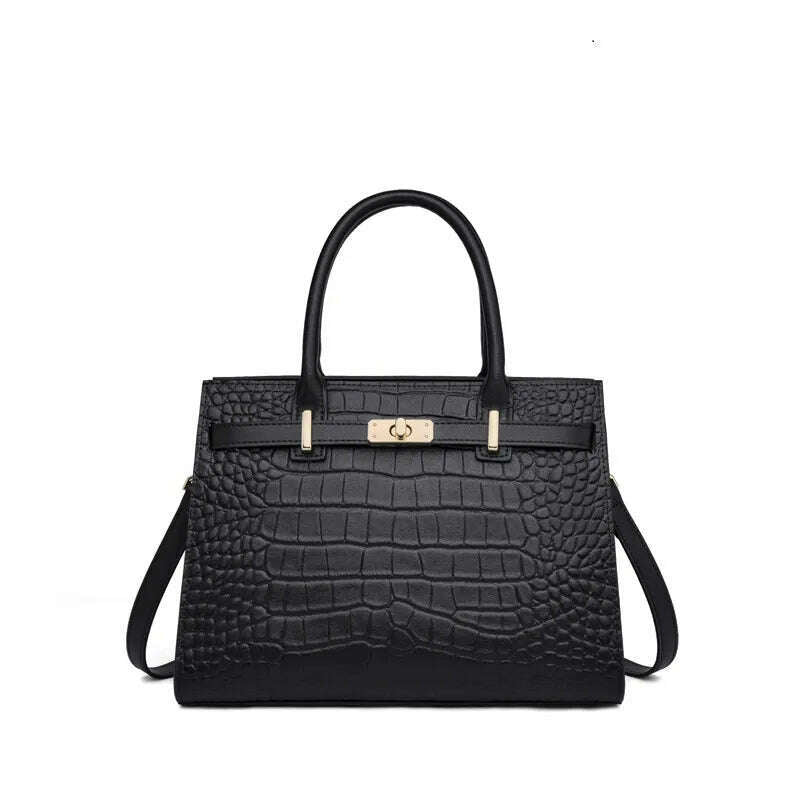 KIMLUD, ZOOLER Luxury Brand Genuine Leather  Top-Handle Bags New Handbags for Women Trend 2023 Leather Tote Bag Black Designer #wg383, black, KIMLUD Womens Clothes