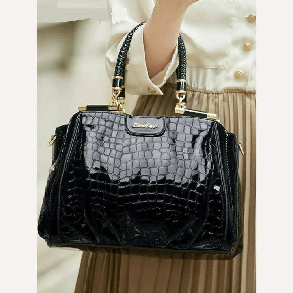 KIMLUD, ZOOLER Original Full 100% Real Leather Handbags Soft Skin Genuine Leather Bag Costly Soft Cow Women Bags Luxury Purses #QS220, black, KIMLUD APPAREL - Womens Clothes