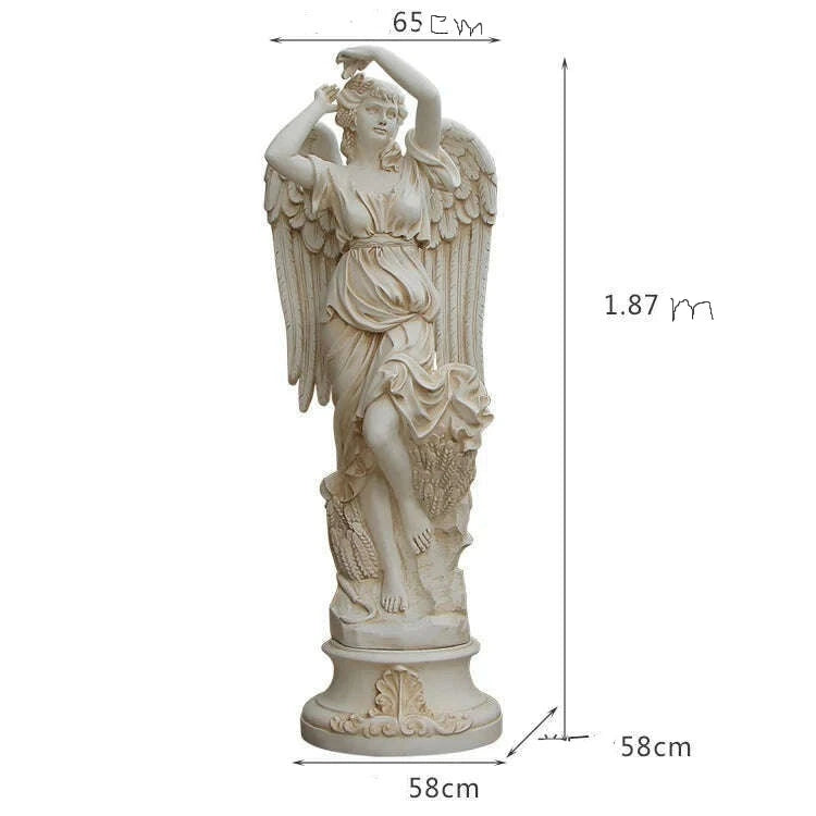 KIMLUD, zq  Retro Angel Decoration Home Garden Garden Wedding Landscape Spring, Summer, Autumn and Winter Sculpture, 1.87 meter Autumn An, KIMLUD Womens Clothes