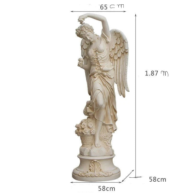 KIMLUD, zq  Retro Angel Decoration Home Garden Garden Wedding Landscape Spring, Summer, Autumn and Winter Sculpture, 1.87 m spring Angel, KIMLUD Womens Clothes